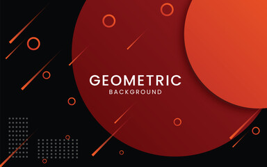 Obraz premium Clean geometric design background. Orange circle overlap layer composition.