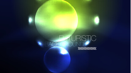 Circles with bright neon shiny light effects, abstract background wallpaper design