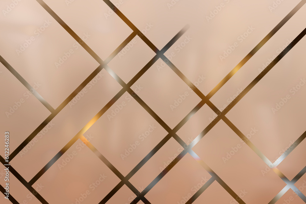 Poster front view of sandblasted or frosted glass with transparent decorative pattern, dim backlight. abstr