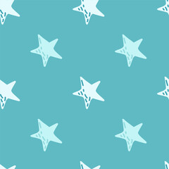 Cute stars seamless pattern in doodle style. Constellation wallpaper