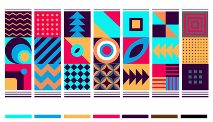 illustration for decoration. abstract patterns that let the colors stand out.creativity from wall to wall A modern collage that combines different visual elements.