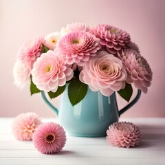 pink gerber in vase