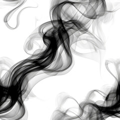 Black Smoke On White Background. Seamless Background. Generative AI