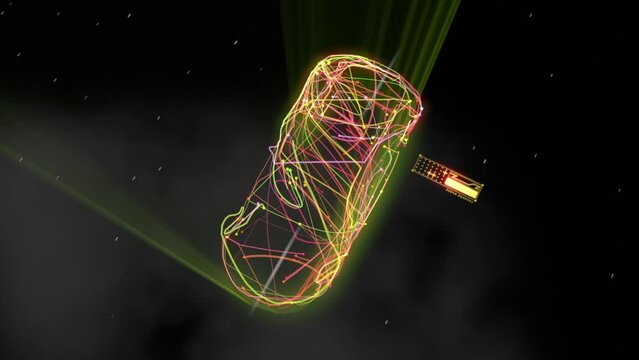 Abstract Colorful Glowing Racing Car