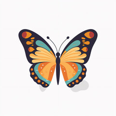 Vector illustration of a butterfly fluttering, generative ai