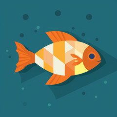 Vector illustration of a fish swimming, generative ai
