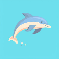 Vector illustration of a dolphin jumping, generative ai