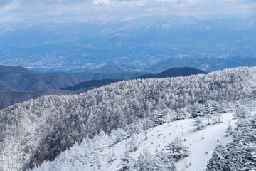 雪景色の富士見台高原