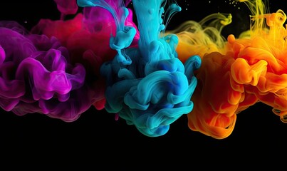 The swirling colors of ink in water form an abstract masterpiece Creating using generative AI tools
