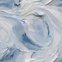 Pale Gray Color Oil Paint Strokes On Canvas . Seamless Background. Generative AI