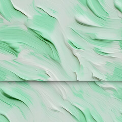 Mint Green Color Oil Paint Strokes On Canvas . Seamless Background. Generative AI