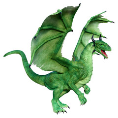 Obraz premium 3D Rendering Fairy Tale Dragon on White