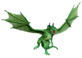 Obraz premium 3D Rendering Fairy Tale Dragon on White