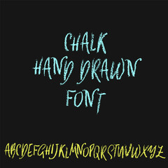 Chalk Board Letters Vector Set