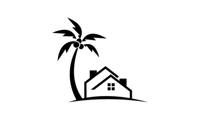 house and palm tree