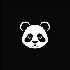 Obraz premium Panda head logo design vector illustration