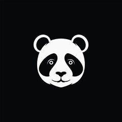 Panda head logo design vector illustration