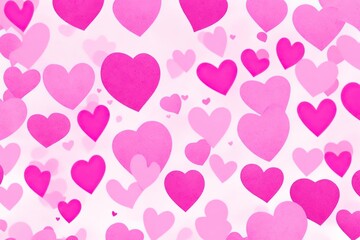 Seamless pattern with pink hearts