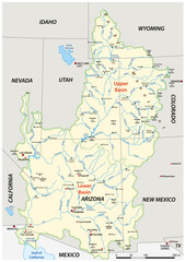 Vector map of the Colorado River drainage basin, United States - 612253284
