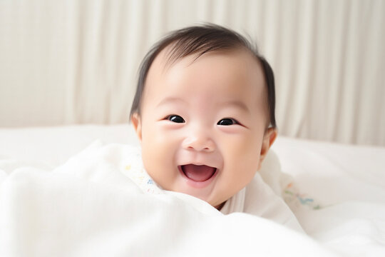 男の子の赤ちゃんのポートレート　AI生成画像　ジェネレーティブAI