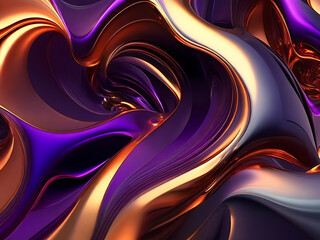 A vivid digital rendering in three dimensions of an abstract background with a shiny silk texture created with generative AI technology