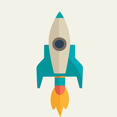 Space rocket logo minimalistic zen vector art