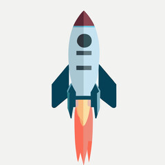 Space rocket logo minimalistic zen vector art