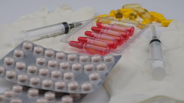 pills and syringe
