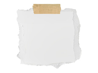 white Square shape torn paper piece on transparent background for graphic designer and holi design