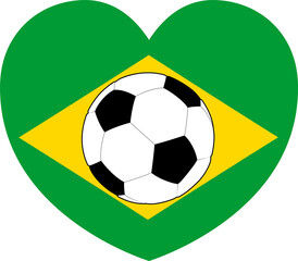 Brazil Brazillian Flag Soccer Football Heart