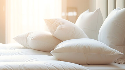 快眠イメージのベッドの枕　Generative AI