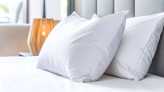 快眠イメージのベッドの枕　Generative AI