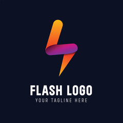 Flash logo vector template design.