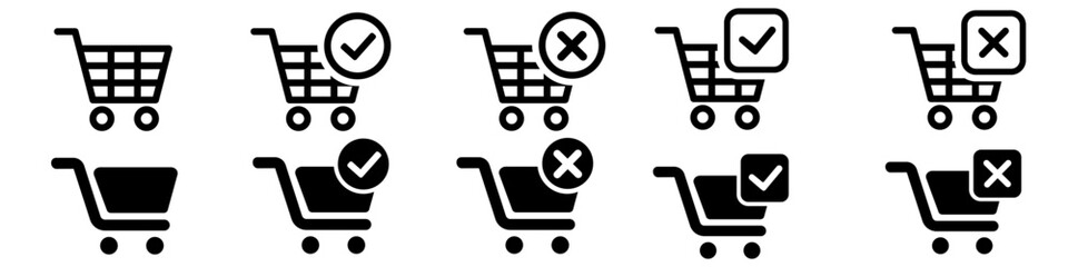 Shop carts icon vector set. basket illustration sign collection. buy symbol. © Denys