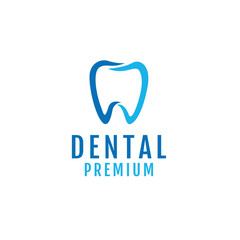 Creative dental clinic logo design illustration symbol icon