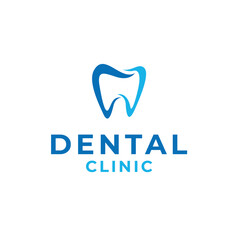 Creative dental clinic logo design illustration symbol icon