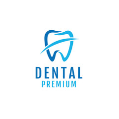 Creative dental clinic logo design illustration symbol icon