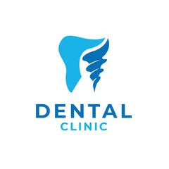 Creative dental clinic logo design illustration symbol icon
