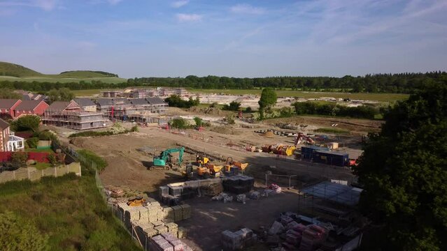 Houses and property being constructed on green belt land in England