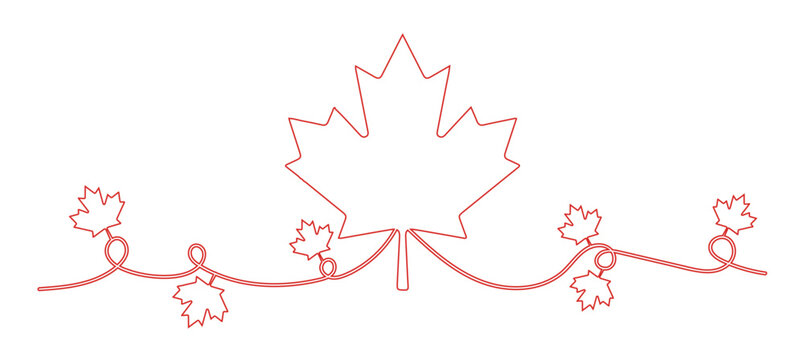 Canada day line art style vector illustration, canada day background
