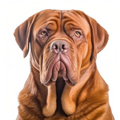 Fototapeta premium dogue de bordeaux dog isolated on a white background, ai generative