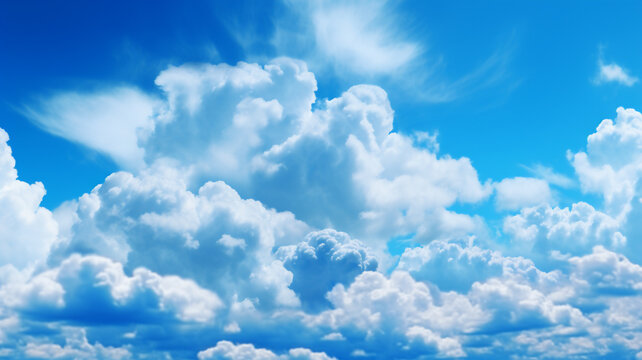 blue sky background with clouds. Generative AI