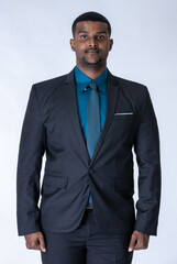 Business man on background. Man leader the new company self-confident. Professional Confident business expert