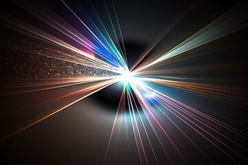 Laser beams light effect on black background. Laser rays abstract background. Generative AI.