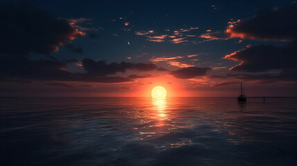 sunset at sea ,evening sea  sun light blurred light ,water splash,sunset on evening sea ,awve water splash ,generated ai