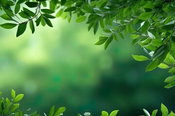 Fresh nature view of green leaf on blurred greenery background in garden with copy space using as a background, natural green plants landscape
