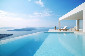 Fototapeta na wymiar Calming Ocean View Pool with Minimalist Design