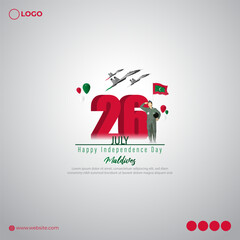 Vector illustration of Maldives Independence Day 26 July social media story feed mockup template