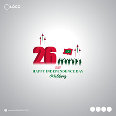 Vector illustration of Maldives Independence Day 26 July social media story feed mockup template