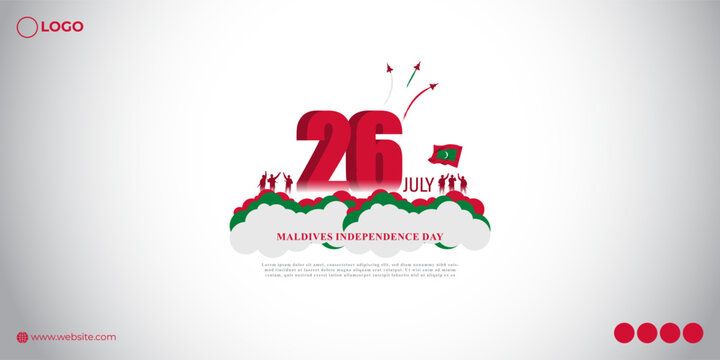 Vector illustration of Maldives Independence Day 26 July social media story feed mockup template